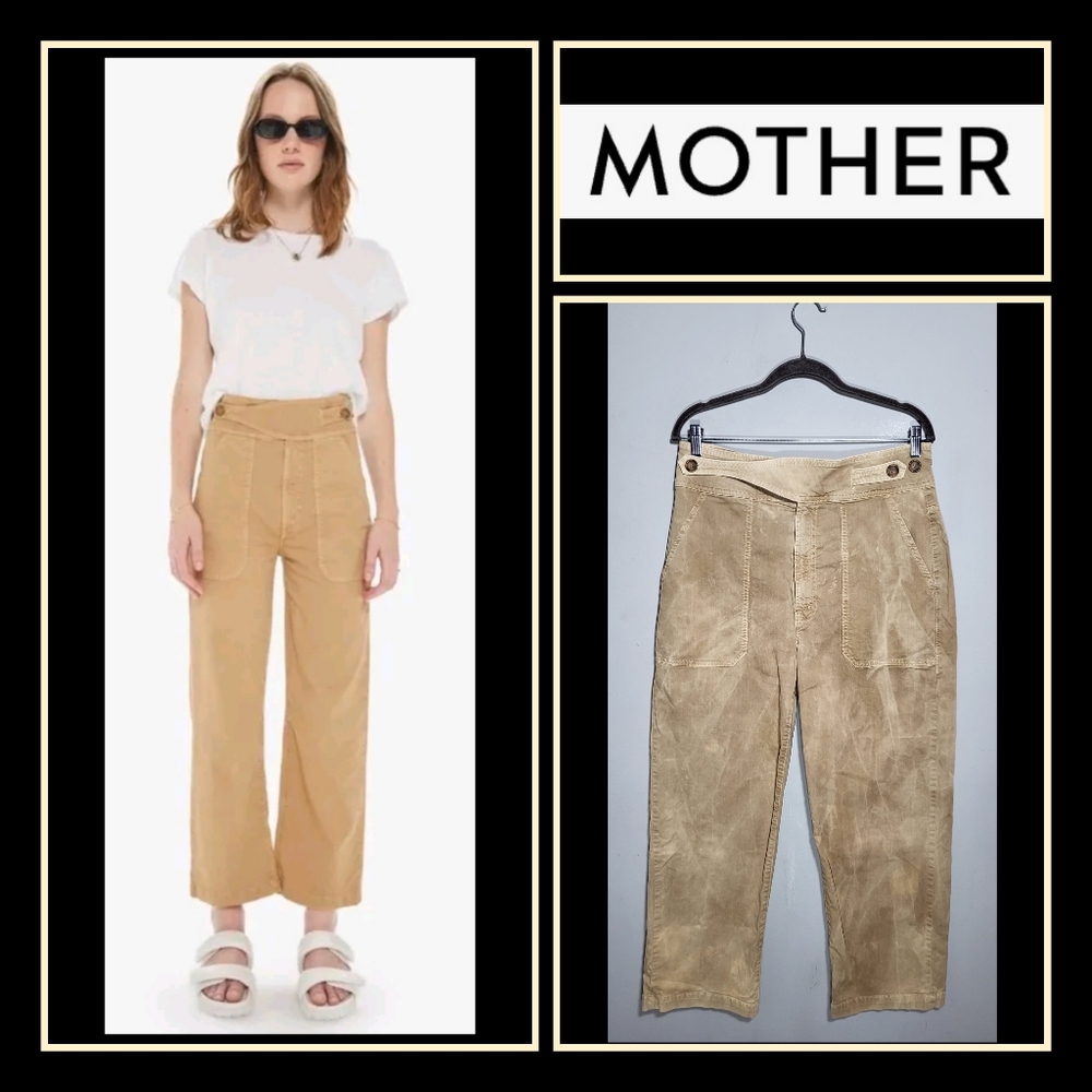 MOTHER NWOT Pants | size 32 | Wrapped Up Patch Ankle | Washed Out Tan | Barrel